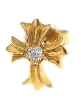 Chrome Hearts 22k No2 CH Pls CH Plus Stud Earrings Gold